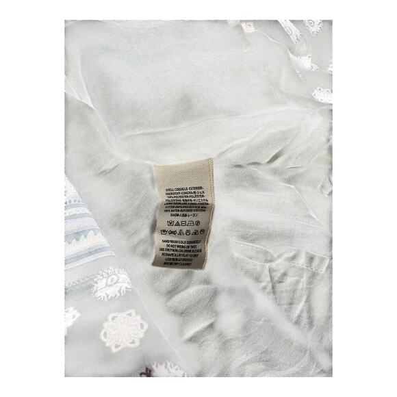 Free People Womens Ivory Blue Boho Pebble Rain Tunic Dress Size XS Pockets Short - Picture 14 of 14